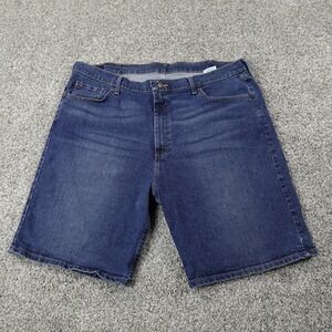 Wrangler Shorts Mens 42 Dark Blue Denim Jean Jorts Faded Relaxed Baggy Skate Dad